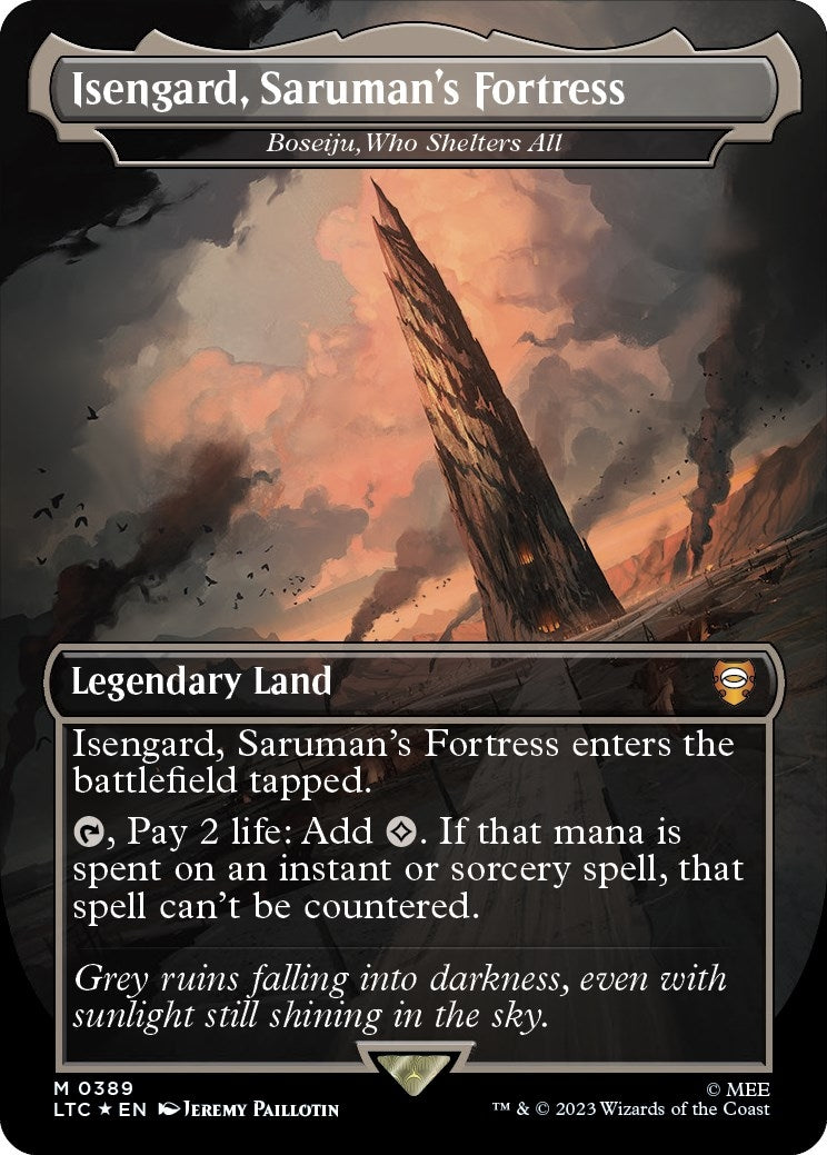 Image for Isengard, Saruman's Fortress - Boseiju, Who Shelters All (Surge Foil) (389) [The Lord of the Rings: Tales of Middle-earth] - Magic: The Gathering