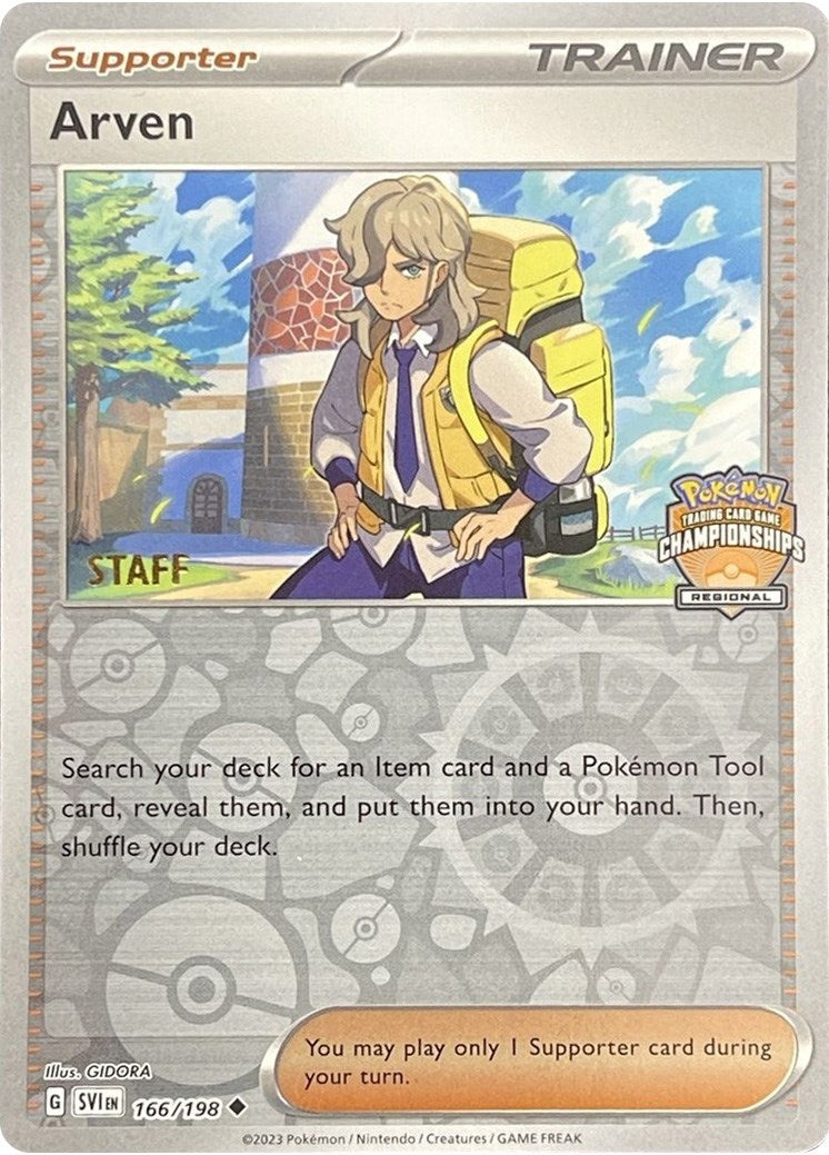 Image for Arven - 166/198 (Regional Championships) [Staff] (166/198) [League & Championship Cards] - Pokemon