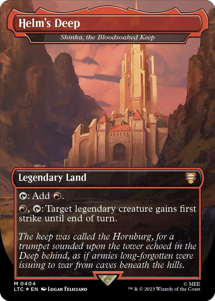 Image for Helm's Deep - Shinka, the Bloodsoaked Keep (Surge Foil) (404) [The Lord of the Rings: Tales of Middle-earth] - Magic: The Gathering