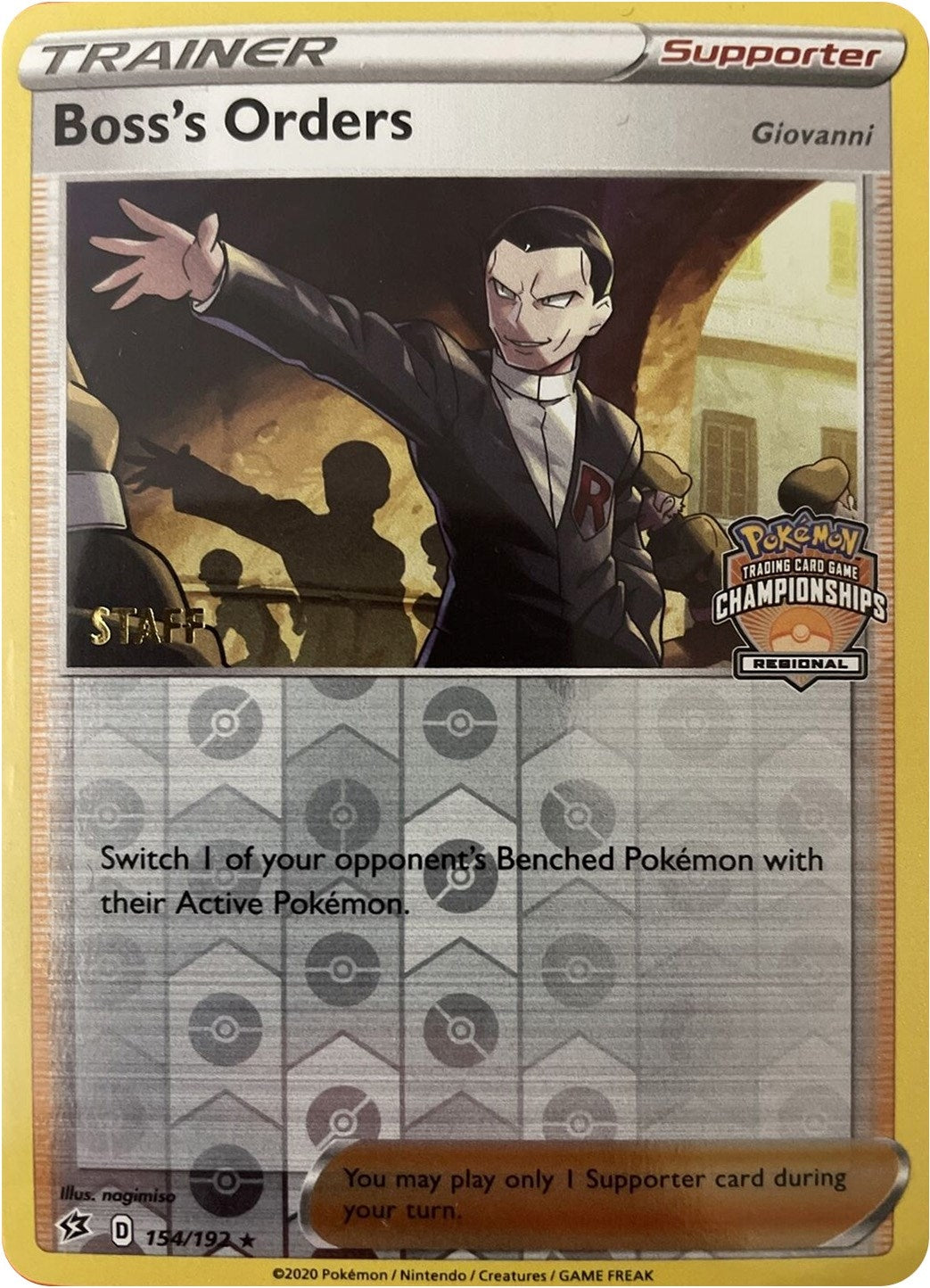 Image for Boss's Orders - 154/192 (Regional Championships) [Staff] (154/192) [League & Championship Cards] - Pokemon