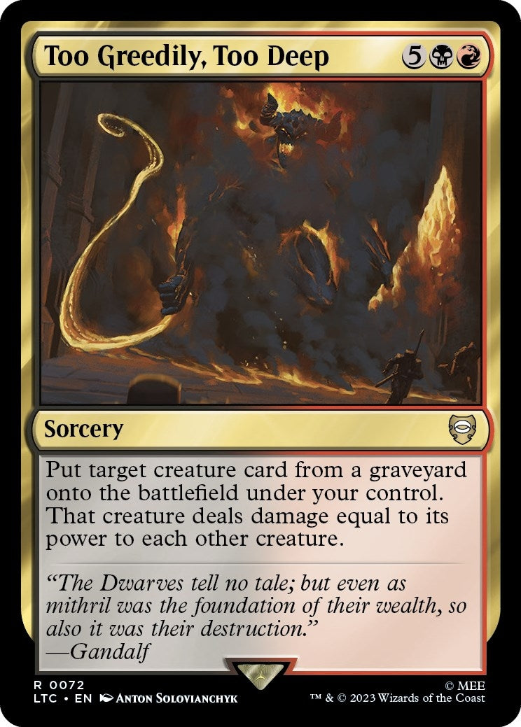 Image for Too Greedily, Too Deep (72) [The Lord of the Rings: Tales of Middle-earth] - Magic: The Gathering