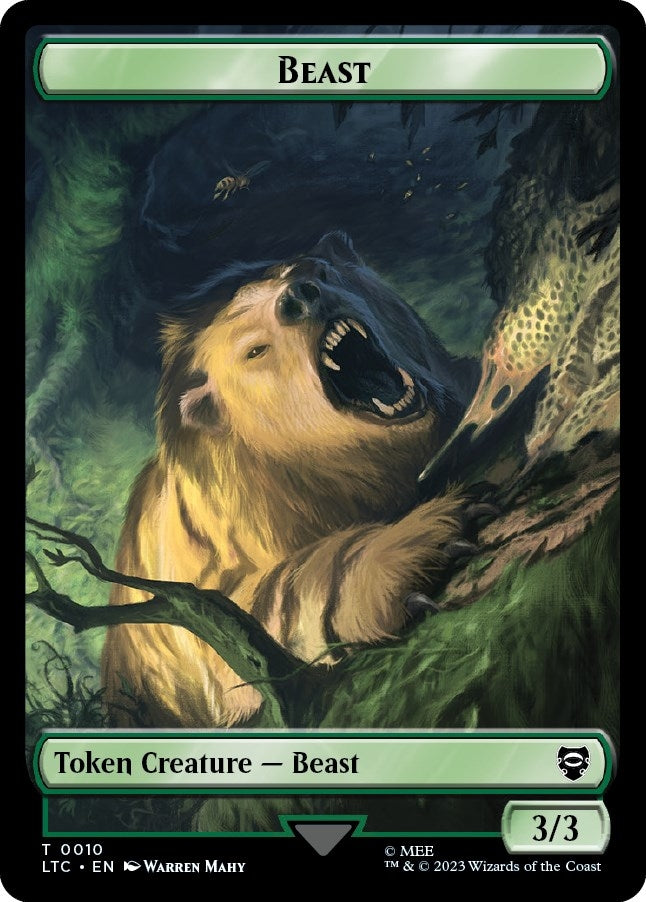 Image for Beast // Treefolk Double-Sided Token (10//13) [The Lord of the Rings: Tales of Middle-earth] - Magic: The Gathering