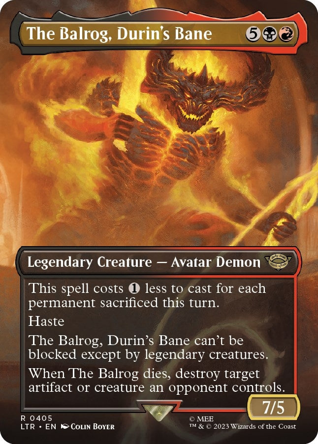 Image for The Balrog, Durin's Bane (Borderless) (405) [Universes Beyond: The Lord of the Rings: Tales of Middle-earth] - Magic: The Gathering