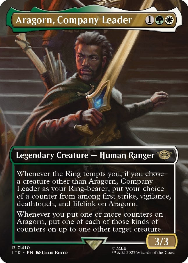 Image for Aragorn, Company Leader (Borderless) (410) [Universes Beyond: The Lord of the Rings: Tales of Middle-earth] - Magic: The Gathering