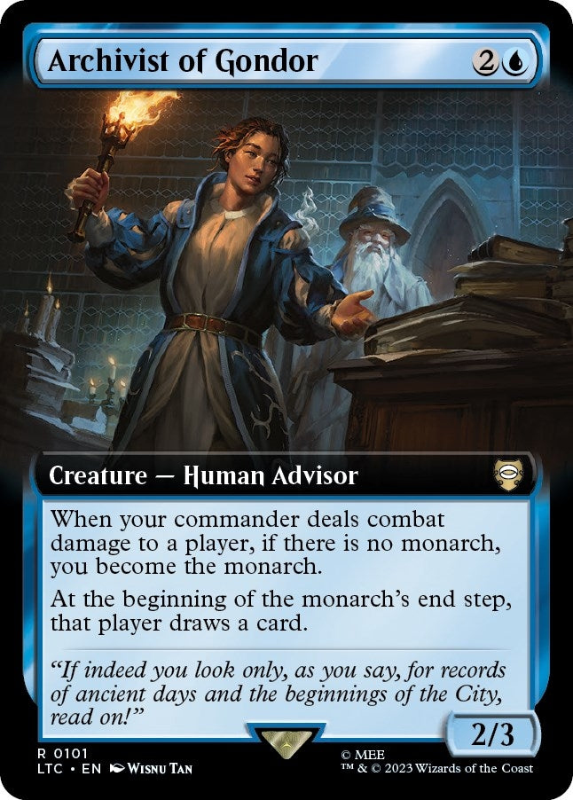Image for Archivist of Gondor (Extended Art) (101) [The Lord of the Rings: Tales of Middle-earth] - Magic: The Gathering