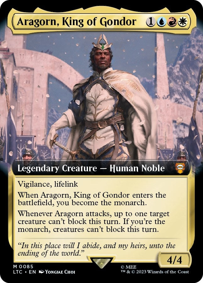 Image for Aragorn, King of Gondor (Extended Art) (85) [The Lord of the Rings: Tales of Middle-earth] - Magic: The Gathering