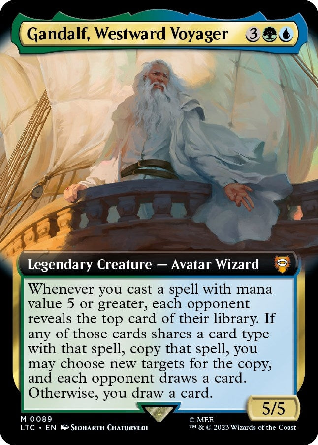 Image for Gandalf, Westward Voyager (Extended Art) (89) [The Lord of the Rings: Tales of Middle-earth] - Magic: The Gathering