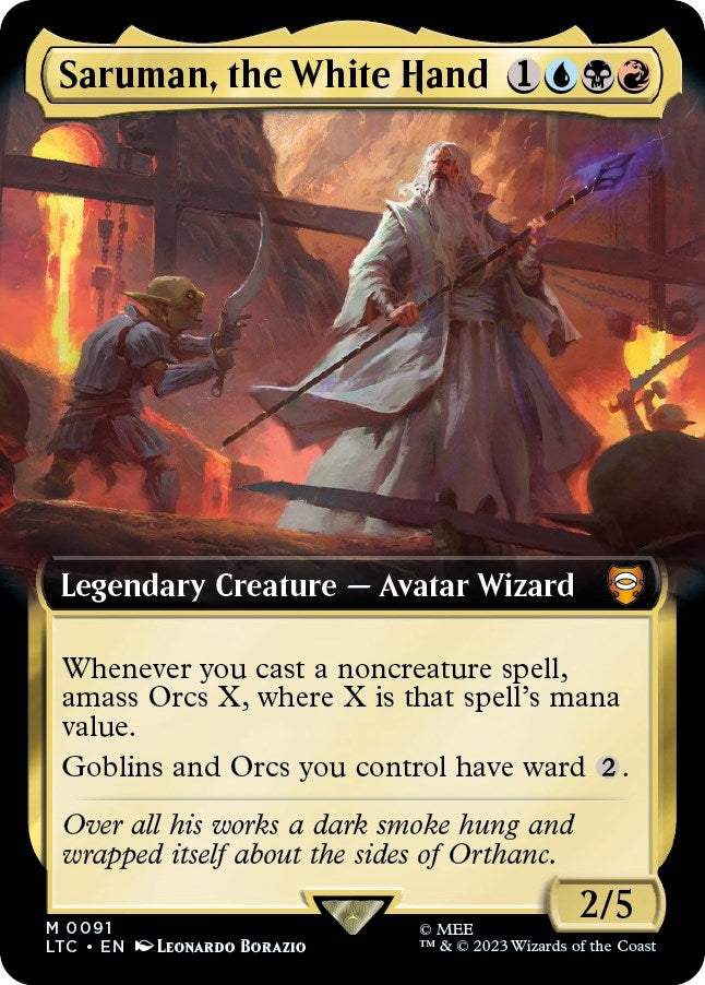 Image for Saruman, the White Hand (Extended Art) (91) [The Lord of the Rings: Tales of Middle-earth] - Magic: The Gathering