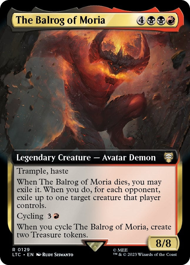 Image for The Balrog of Moria (Extended Art) (129) [The Lord of the Rings: Tales of Middle-earth] - Magic: The Gathering