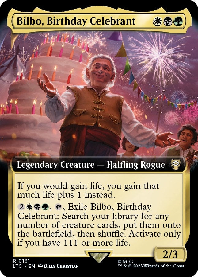 Image for Bilbo, Birthday Celebrant (Extended Art) (131) [The Lord of the Rings: Tales of Middle-earth] - Magic: The Gathering