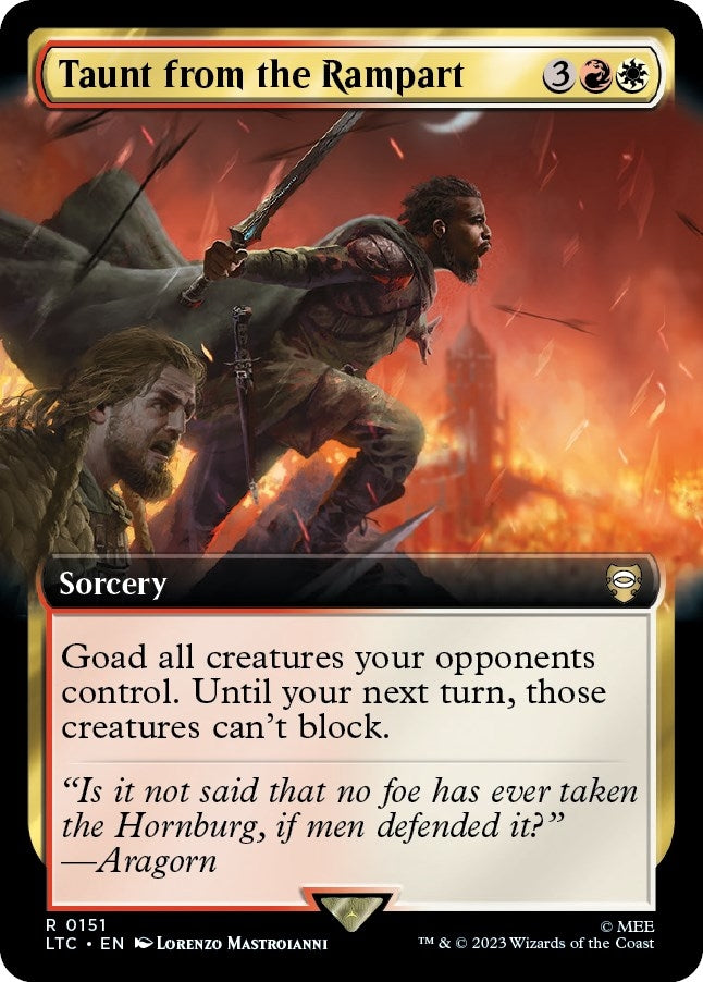 Image for Taunt from the Rampart (Extended Art) (151) [The Lord of the Rings: Tales of Middle-earth] - Magic: The Gathering
