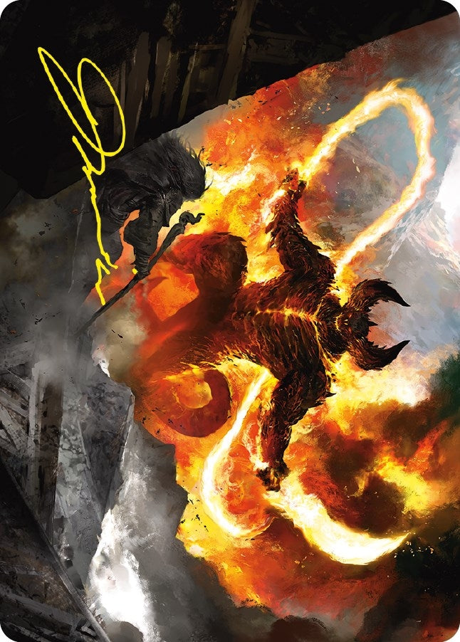 Image for The Balrog, Flame of Udun Art Card (Gold-Stamped Signature) (36) [Universes Beyond: The Lord of the Rings: Tales of Middle-earth] - Magic: The Gathering