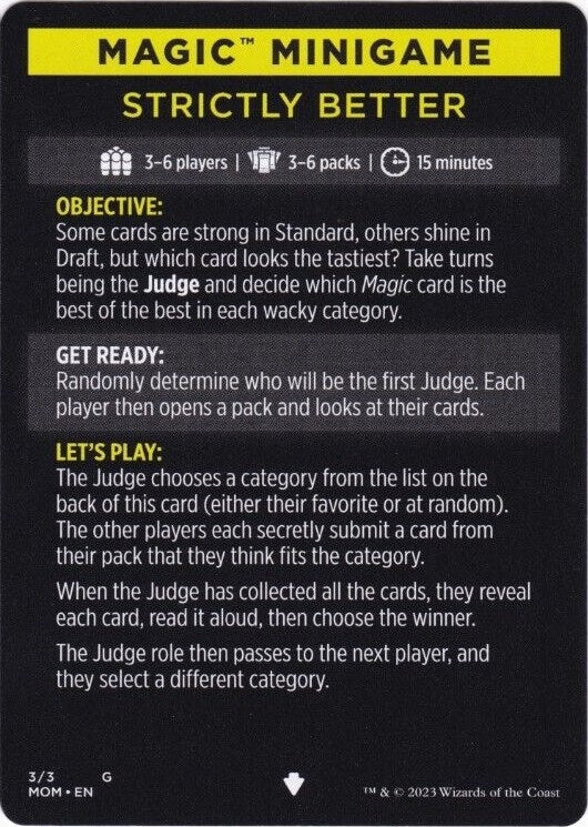 Image for Magic Minigame: Strictly Better (3) [March of the Machine] - Magic: The Gathering
