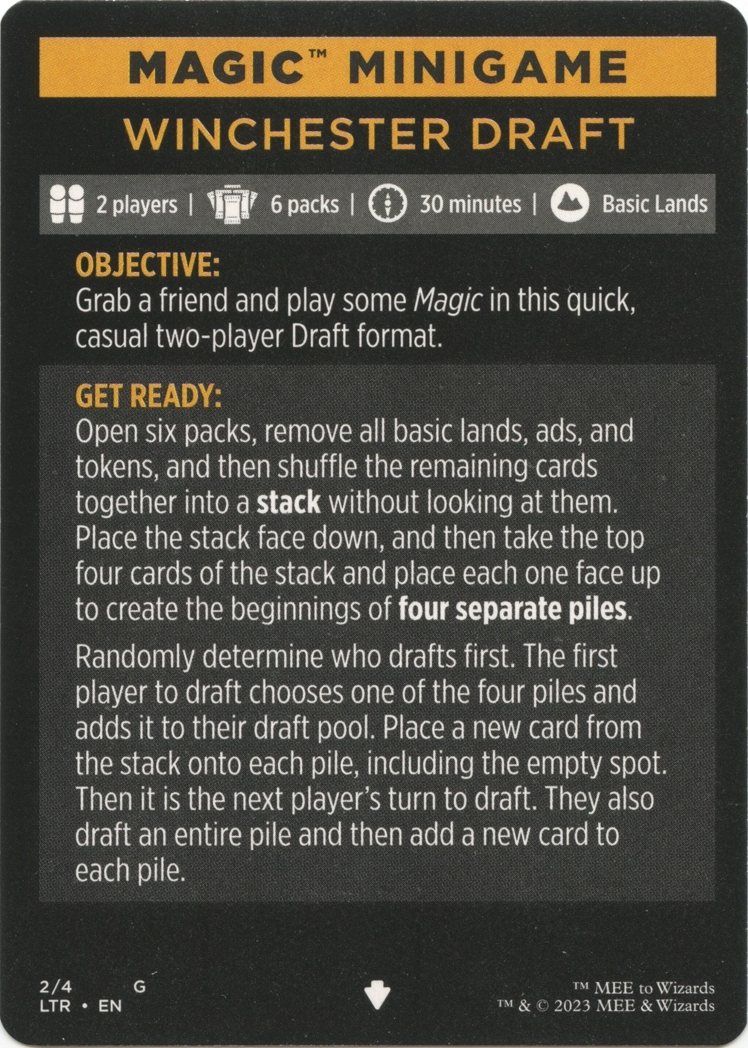 Image for Magic Minigame: Winchester Draft (2) [Universes Beyond: The Lord of the Rings: Tales of Middle-earth] - Magic: The Gathering