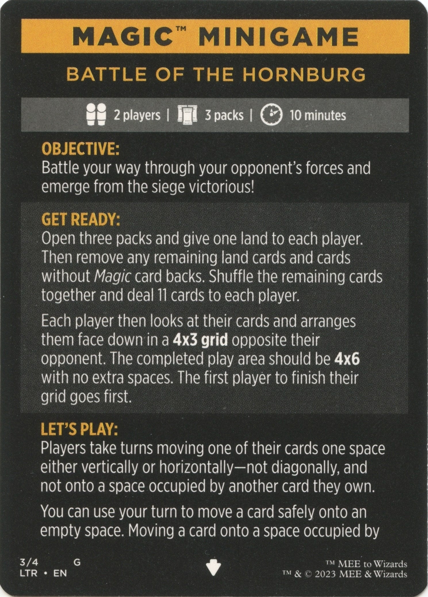Image for Magic Minigame: Battle of the Hornburg (3) [Universes Beyond: The Lord of the Rings: Tales of Middle-earth] - Magic: The Gathering