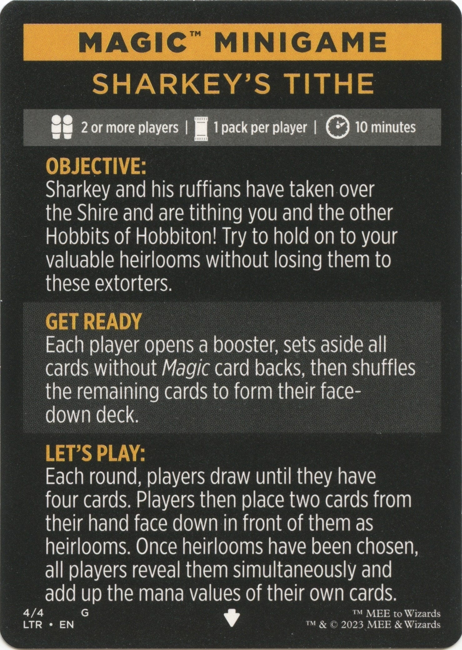 Image for Magic Minigame: Sharkey's Tithe (4) [Universes Beyond: The Lord of the Rings: Tales of Middle-earth] - Magic: The Gathering