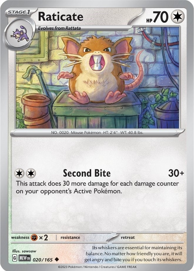 Image for Raticate (020/165) [SV: Scarlet & Violet 151] - Pokemon