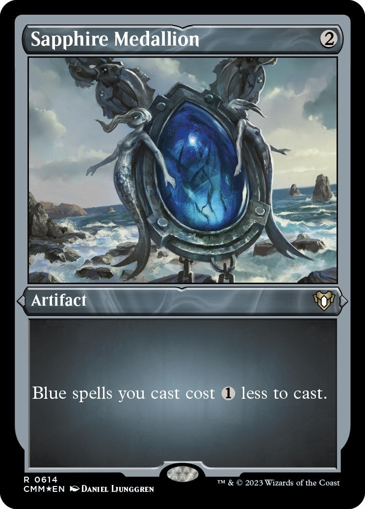 Image for Sapphire Medallion (Foil Etched) (614) [Commander Masters] - Magic: The Gathering