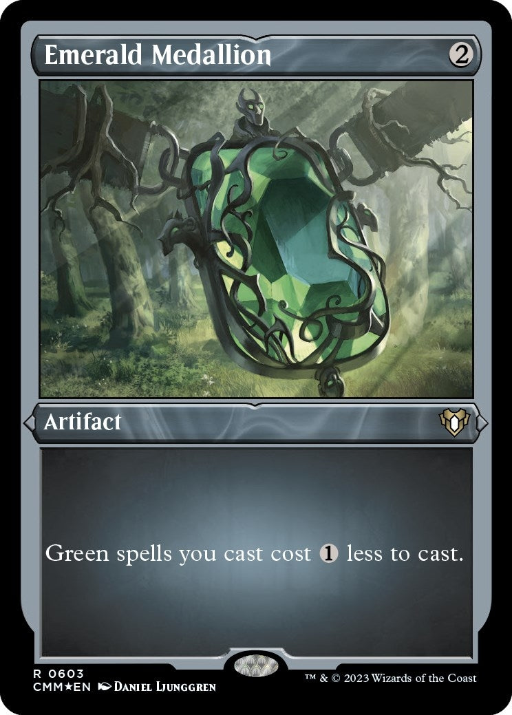 Image for Emerald Medallion (Foil Etched) (603) [Commander Masters] - Magic: The Gathering
