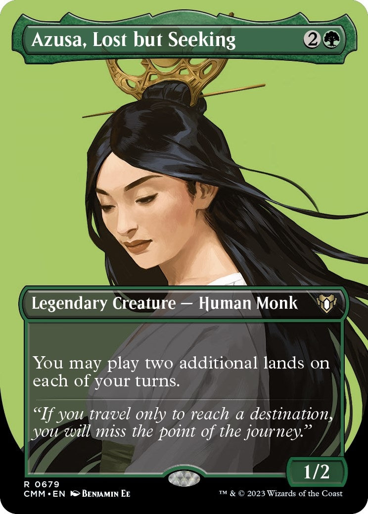Azusa, Lost but Seeking (Borderless) (679) [Commander Masters]