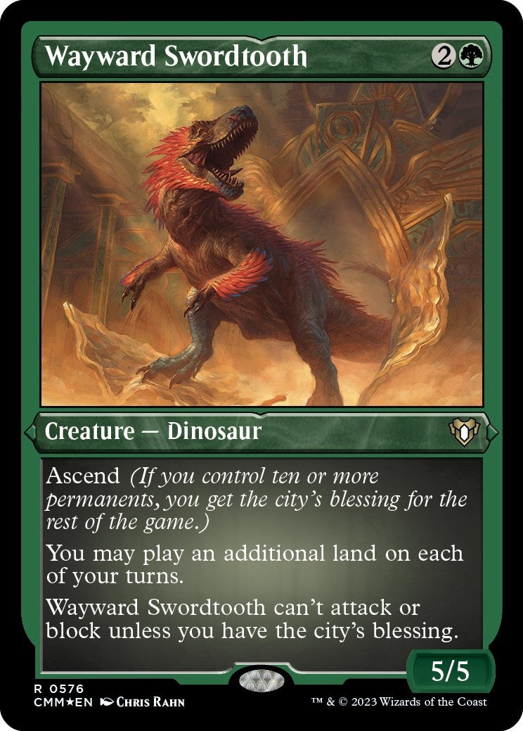 Image for Wayward Swordtooth (Foil Etched) (576) [Commander Masters] - Magic: The Gathering