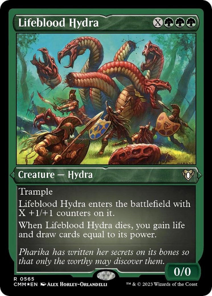 Image for Lifeblood Hydra (Foil Etched) (565) [Commander Masters] - Magic: The Gathering