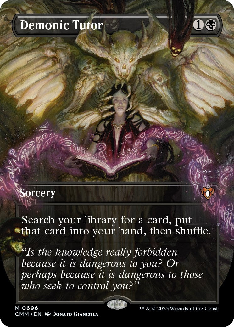 Image for Demonic Tutor (Borderless) (696) [Commander Masters] - Magic: The Gathering