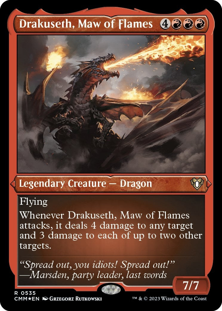 Image for Drakuseth, Maw of Flames (Foil Etched) (535) [Commander Masters] - Magic: The Gathering