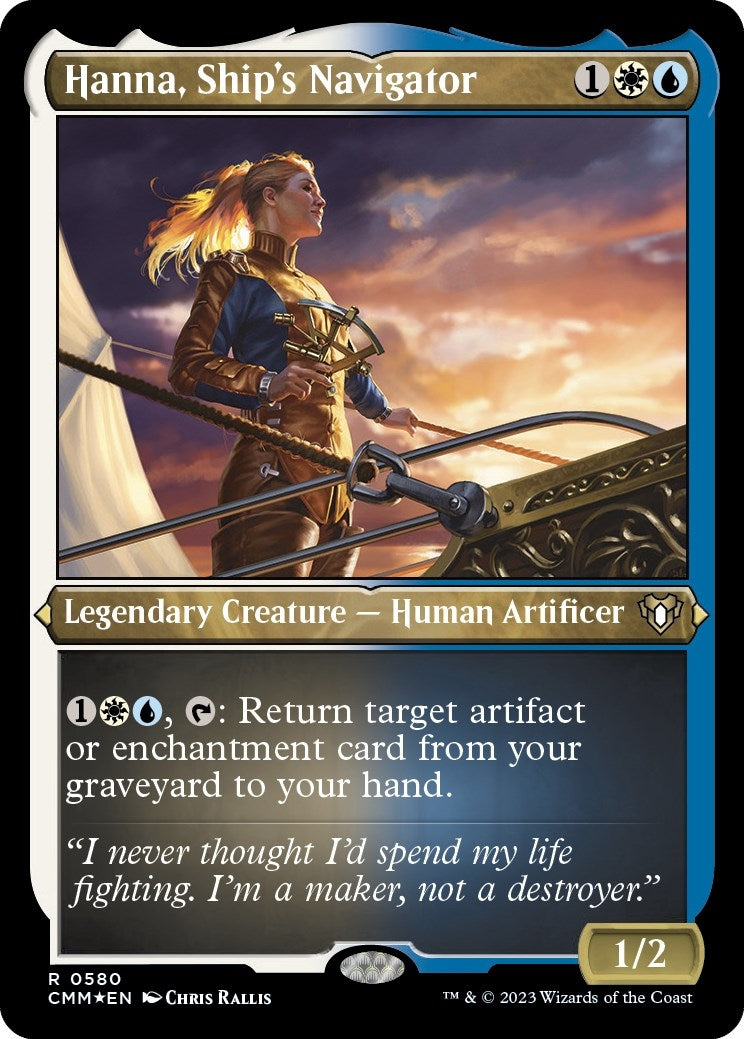 Image for Hanna, Ship's Navigator (Foil Etched) (580) [Commander Masters] - Magic: The Gathering