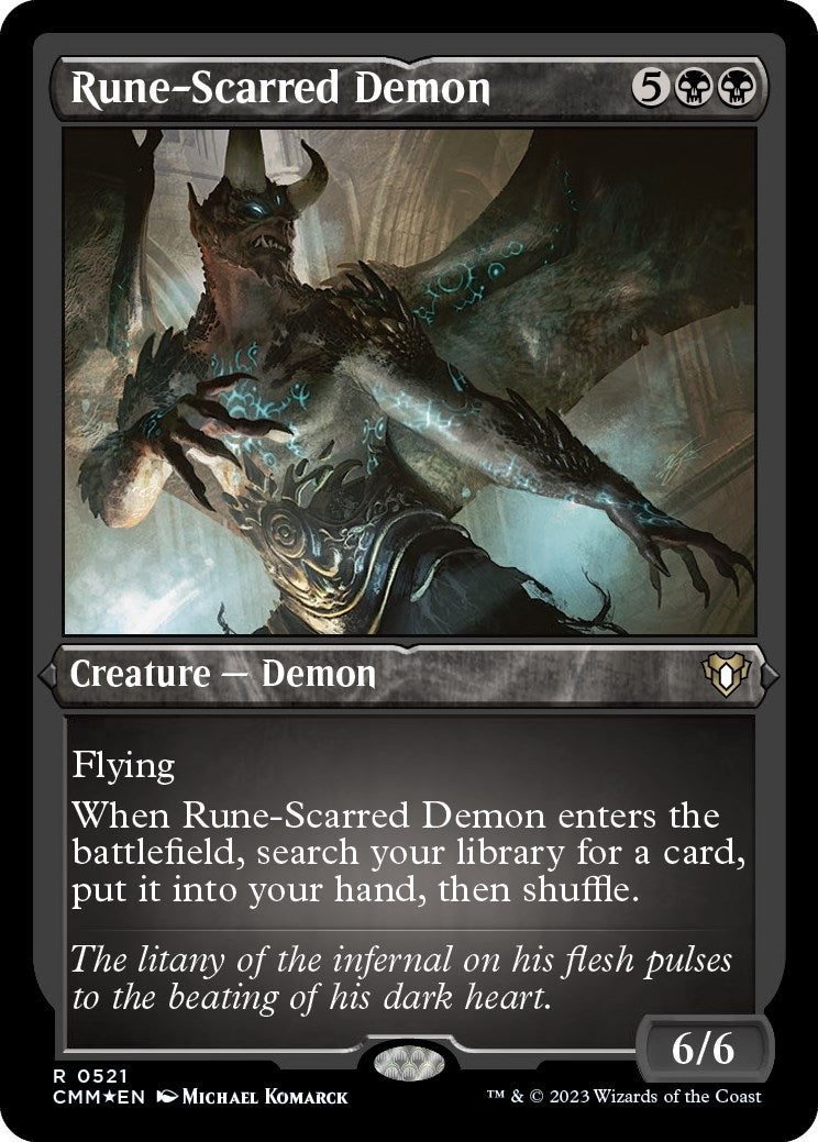 Image for Rune-Scarred Demon (Foil Etched) (521) [Commander Masters] - Magic: The Gathering