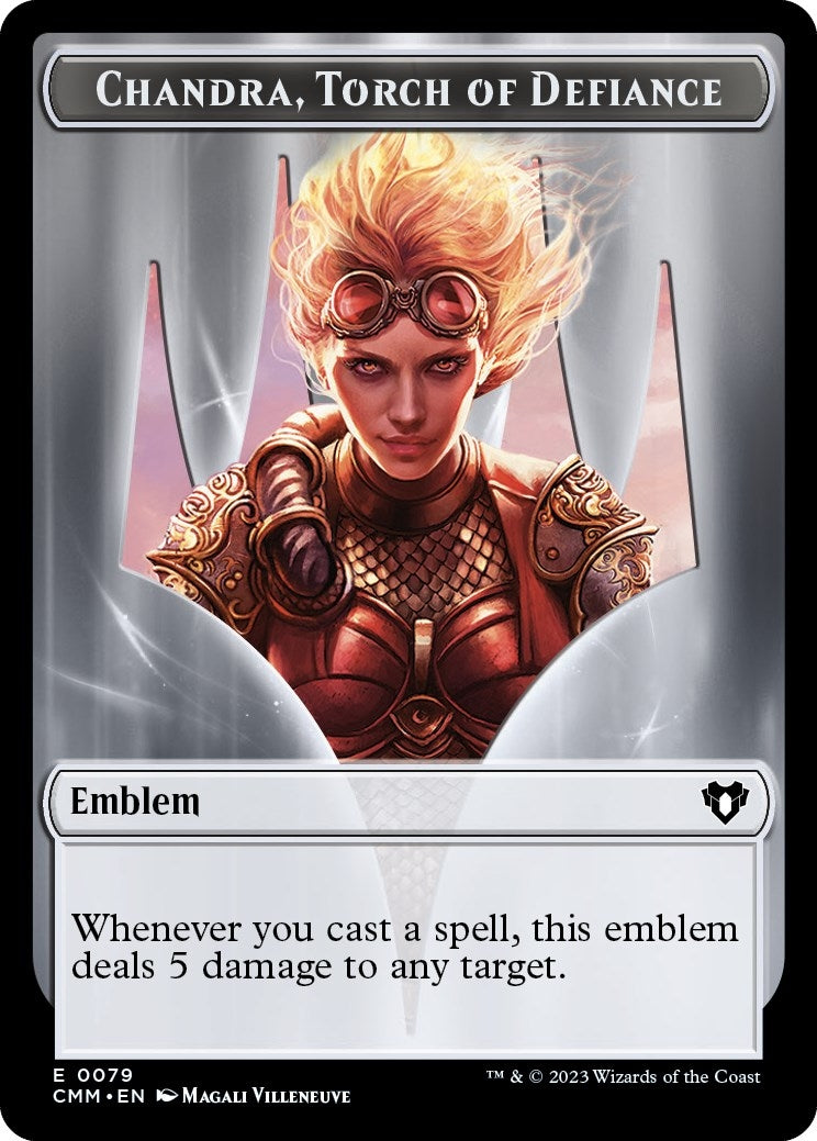 Image for Emblem - Chandra, Torch of Defiance // Wizard Double-Sided Token (79 // 71) [Commander Masters] - Magic: The Gathering