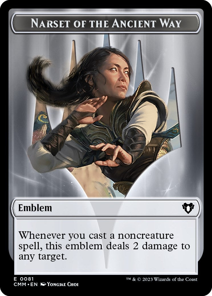 Image for Emblem - Narset of the Ancient Way // Wizard Double-Sided Token (81 // 71) [Commander Masters] - Magic: The Gathering