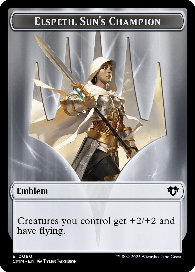 Image for Emblem - Elspeth, Sun's Champion // Copy (0055) Double-Sided Token (80 // 55) [Commander Masters] - Magic: The Gathering