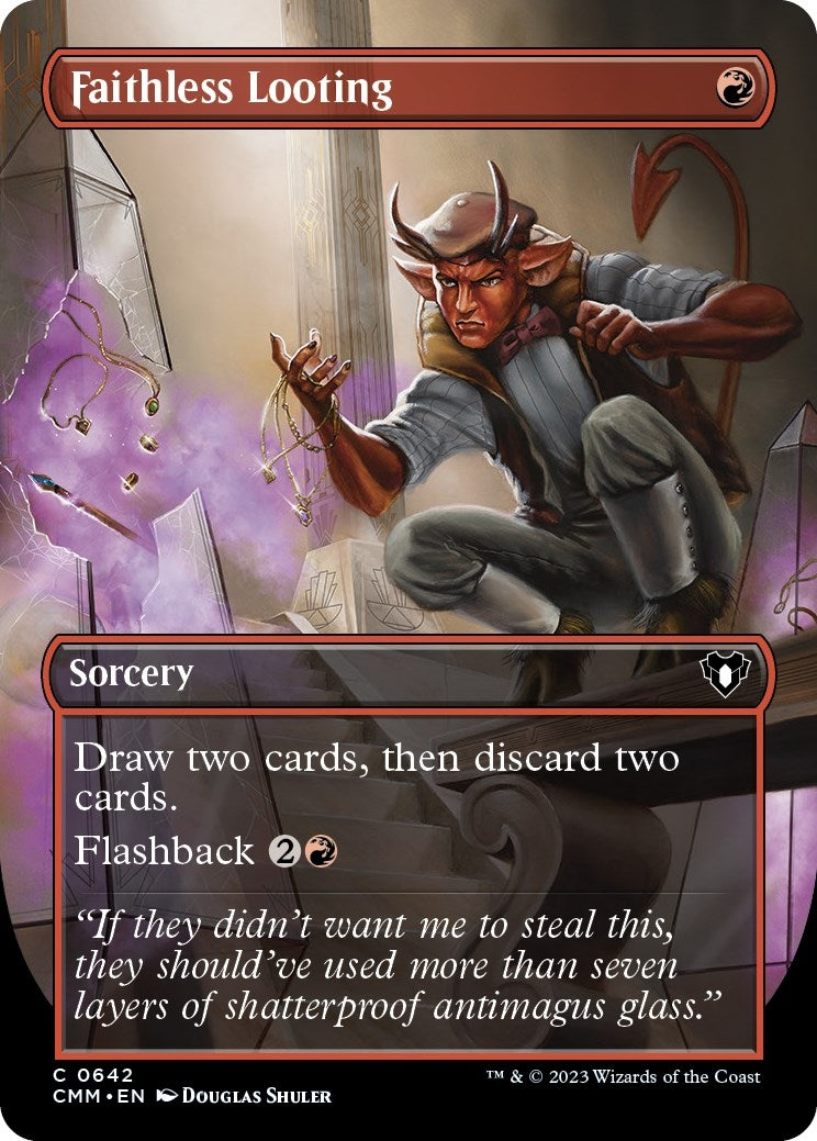 Image for Faithless Looting (Borderless) (642) [Commander Masters] - Magic: The Gathering