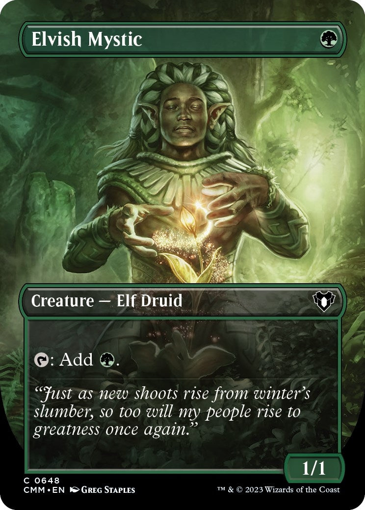 Elvish Mystic (Borderless) (648) [Commander Masters]