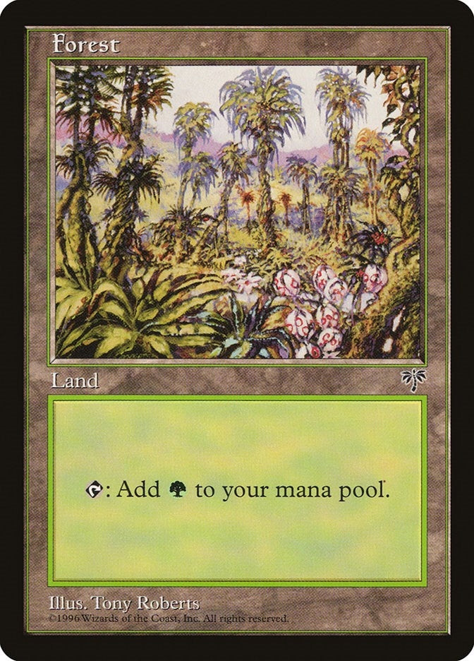 Image for Forest (Pink Flowers Right) [Mirage] - Magic: The Gathering