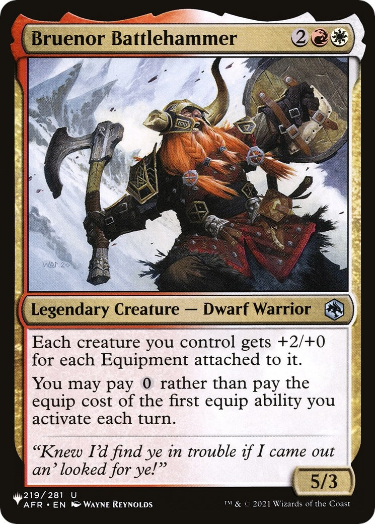 Image for Bruenor Battlehammer (219/281) [The List Reprints] - Magic: The Gathering