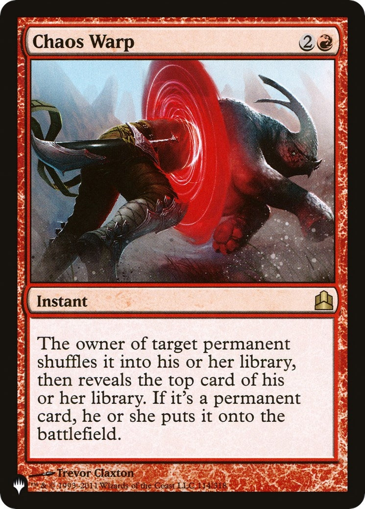 Image for Chaos Warp (CMD) (114/318) [The List Reprints] - Magic: The Gathering
