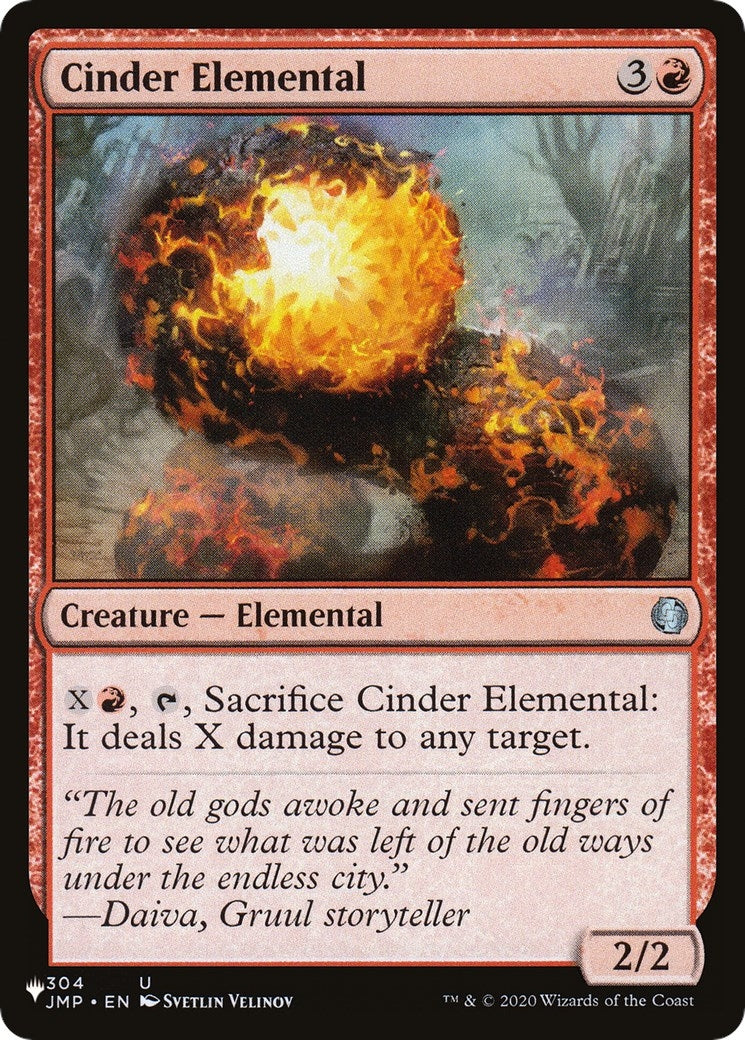 Image for Cinder Elemental (304/078) [The List Reprints] - Magic: The Gathering