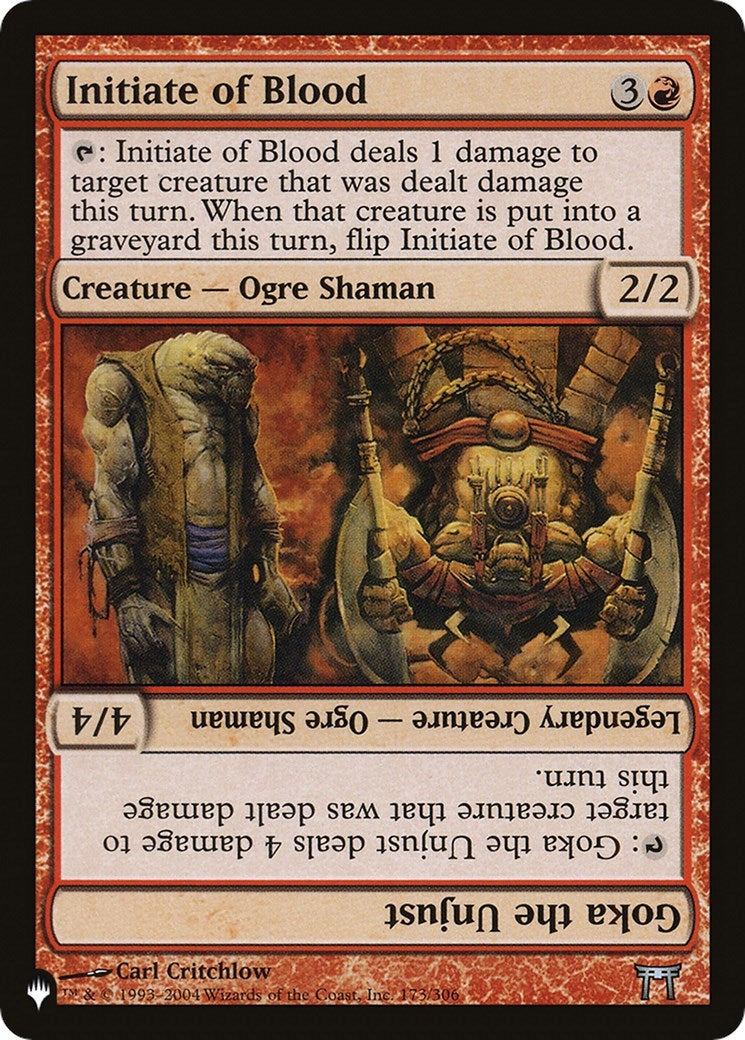 Image for Initiate of Blood // Goka the Unjust (173/306) [The List Reprints] - Magic: The Gathering