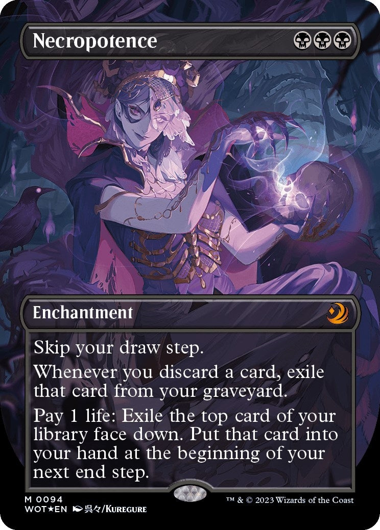Image for Necropotence (Anime Borderless) (Confetti Foil) (94) [Wilds of Eldraine: Enchanting Tales] - Magic: The Gathering