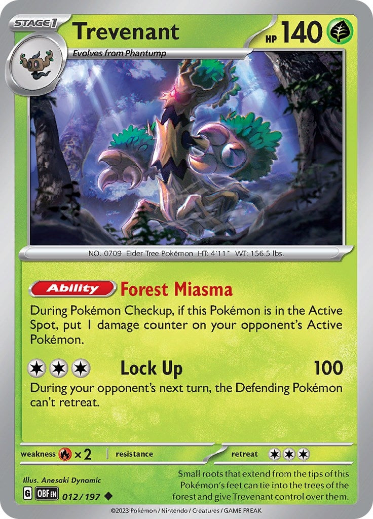 Image for Trevenant (012/197) [SV03: Obsidian Flames] - Pokemon