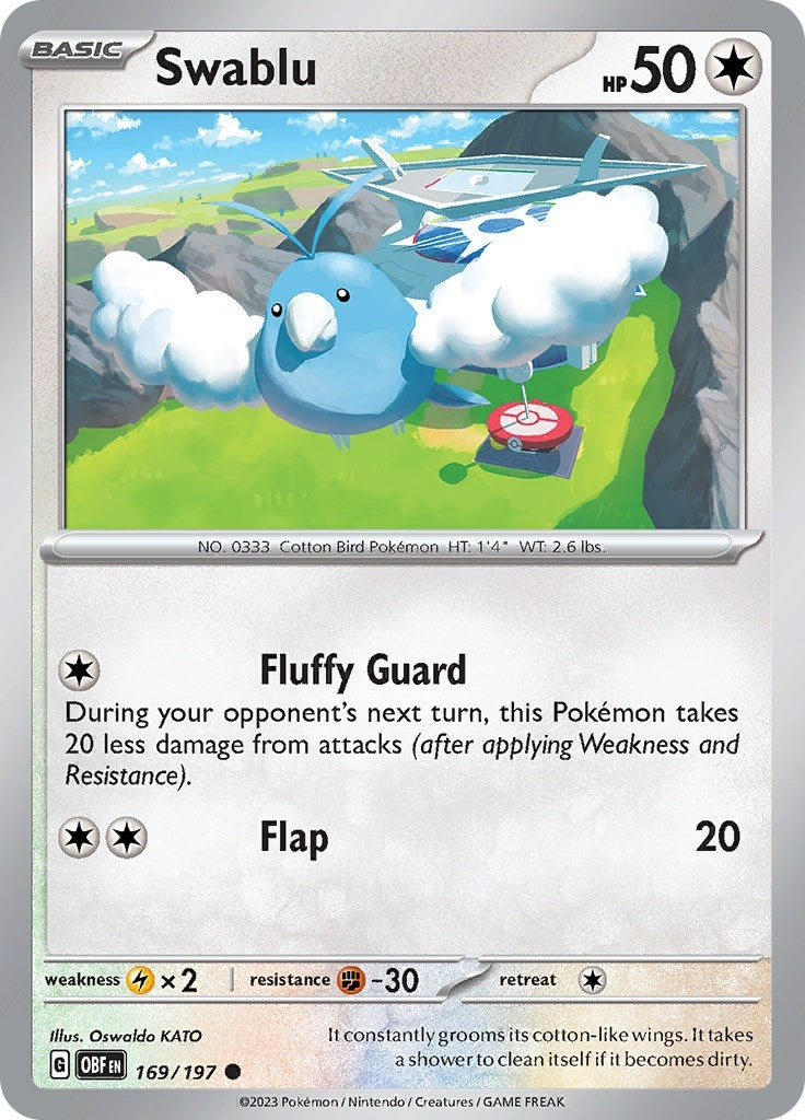Image for Swablu (169/197) [SV03: Obsidian Flames] - Pokemon