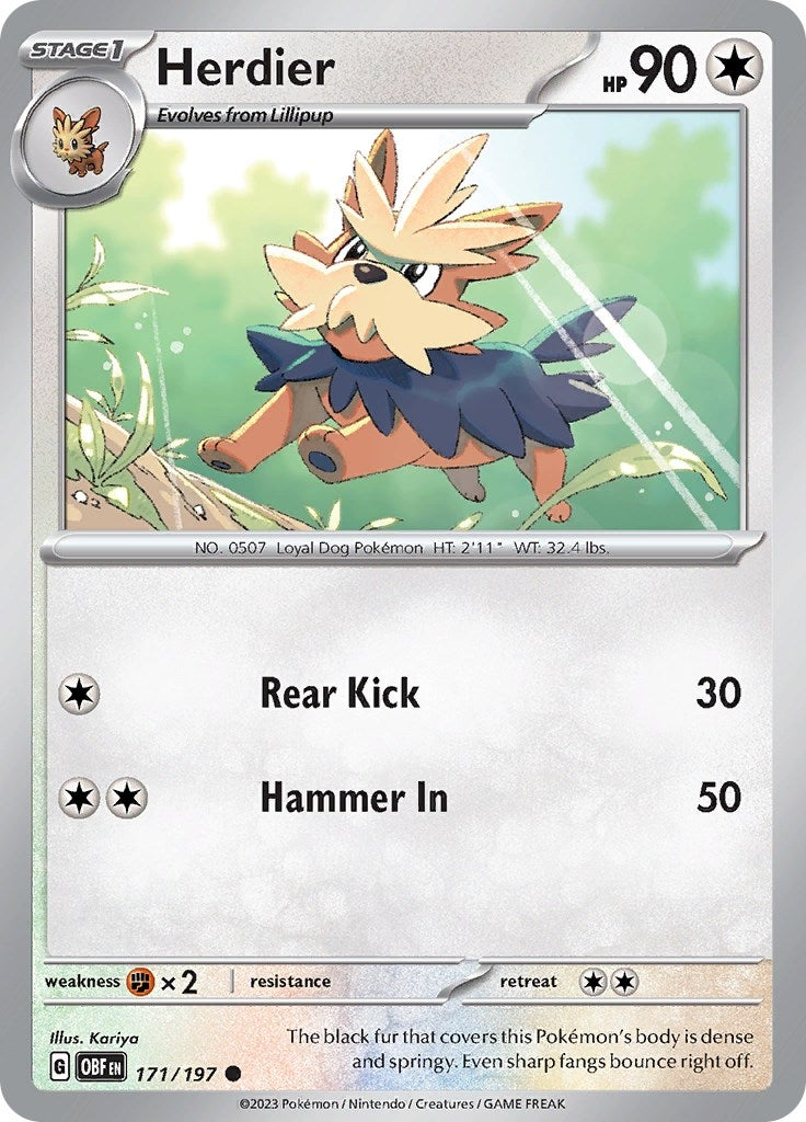 Image for Herdier (171/197) [SV03: Obsidian Flames] - Pokemon