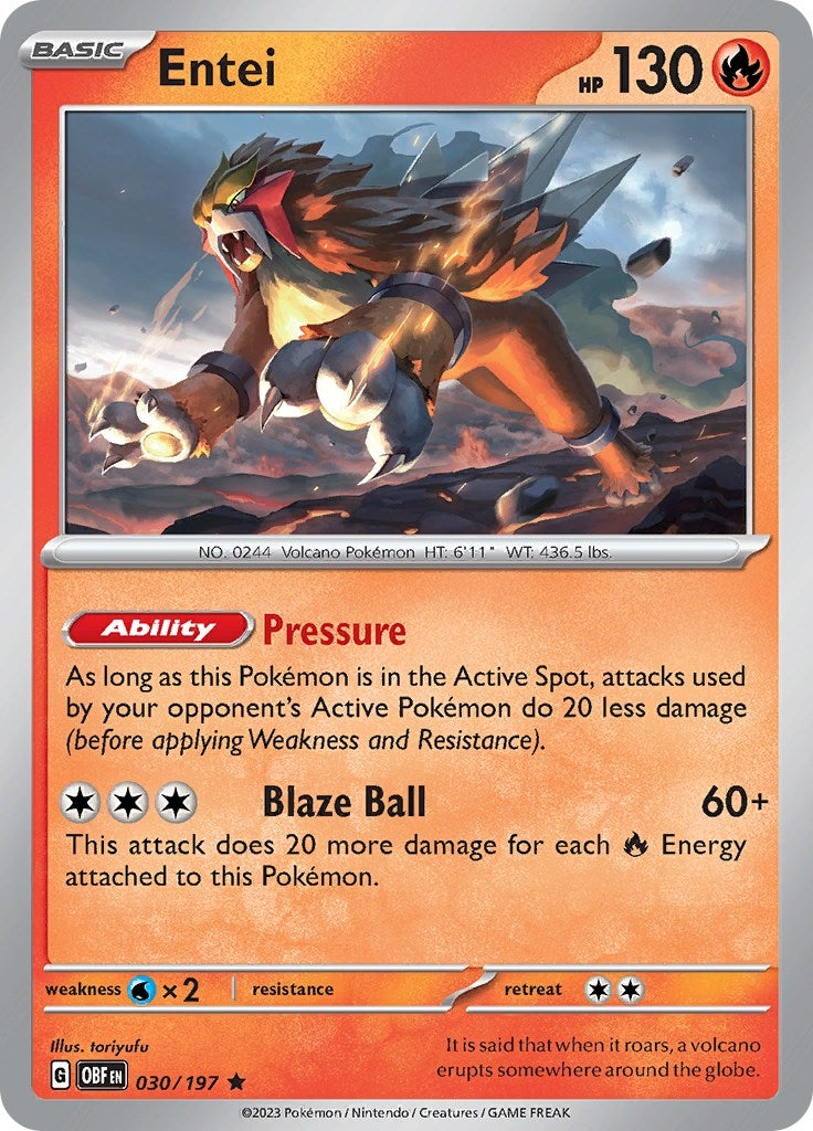 Image for Entei (030/197) [SV03: Obsidian Flames] - Pokemon