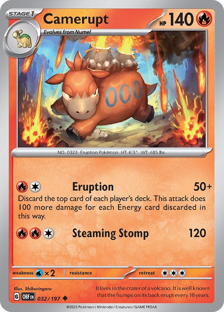 Image for Camerupt (032/197) [SV03: Obsidian Flames] - Pokemon