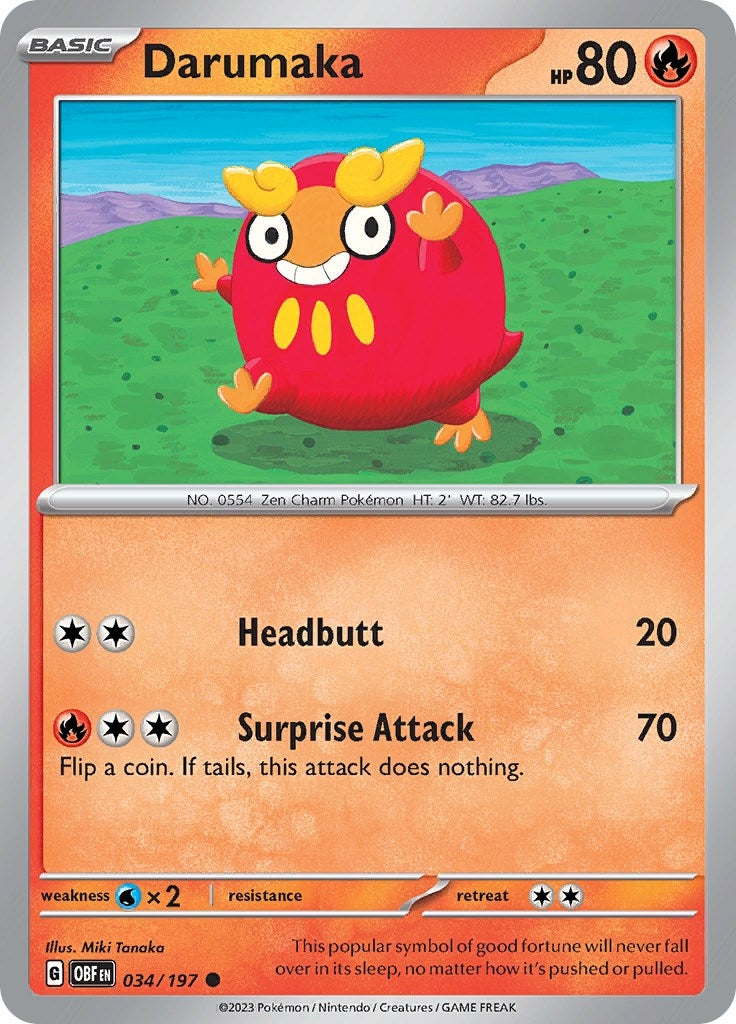 Image for Darumaka (034/197) [SV03: Obsidian Flames] - Pokemon