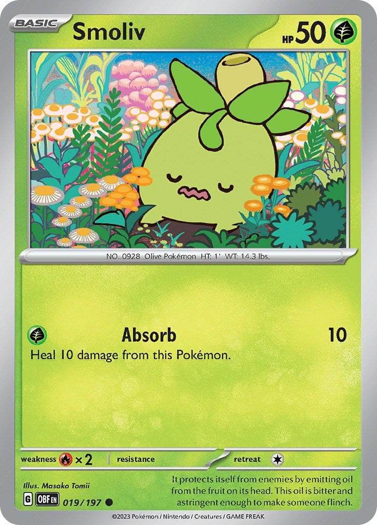 Image for Smoliv (019/197) [SV03: Obsidian Flames] - Pokemon