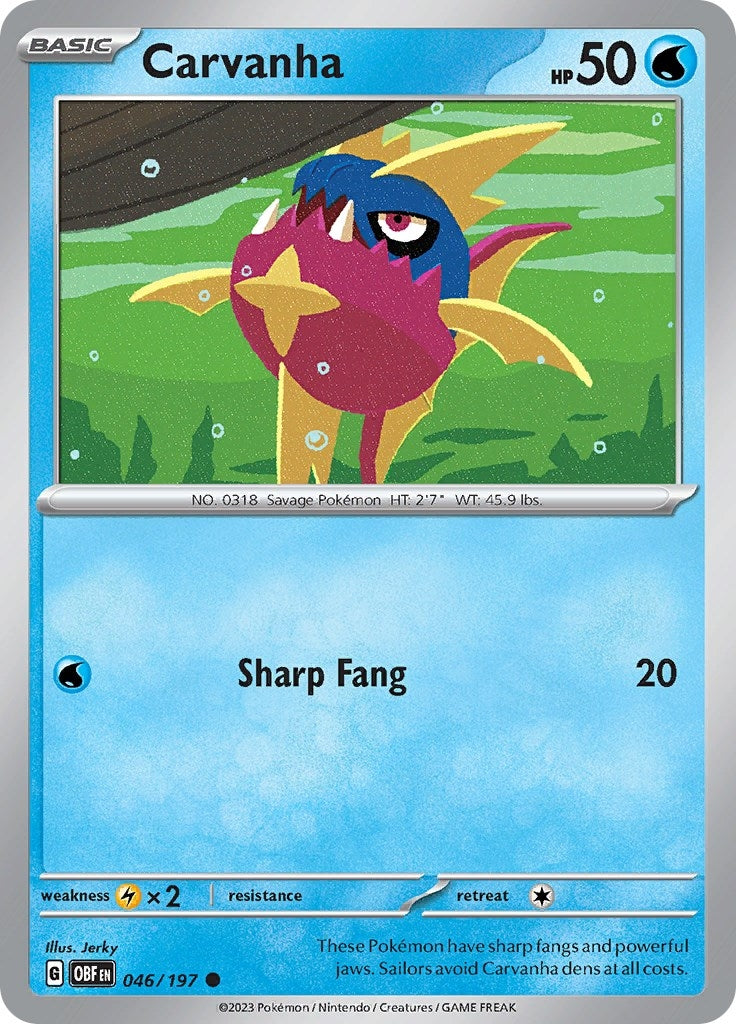 Image for Carvanha (046/197) [SV03: Obsidian Flames] - Pokemon