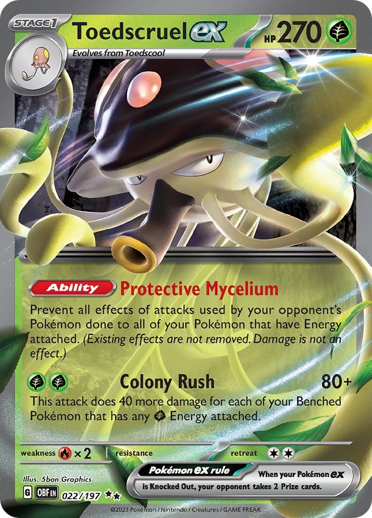 Image for Toedscruel ex (022/197) [SV03: Obsidian Flames] - Pokemon